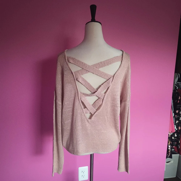 Forever 21 dusty pink open back sweater NWT! (Size M) - Picture 4 of 7